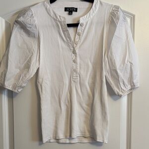 J. Crew Ivory Puff Sleeve Blouse